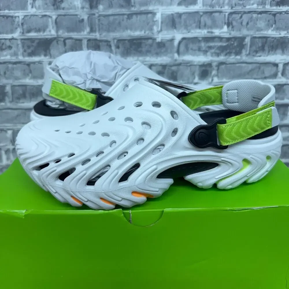 Crocs Echo II Moon Burst Clog White Green Orange Mens Size 10 / Womens 12 New